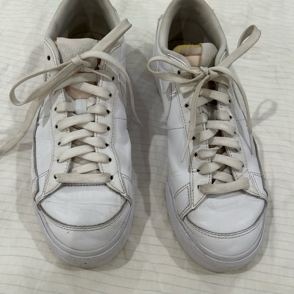 Air Force one Nike platform- white leather Sneakers - 8.5